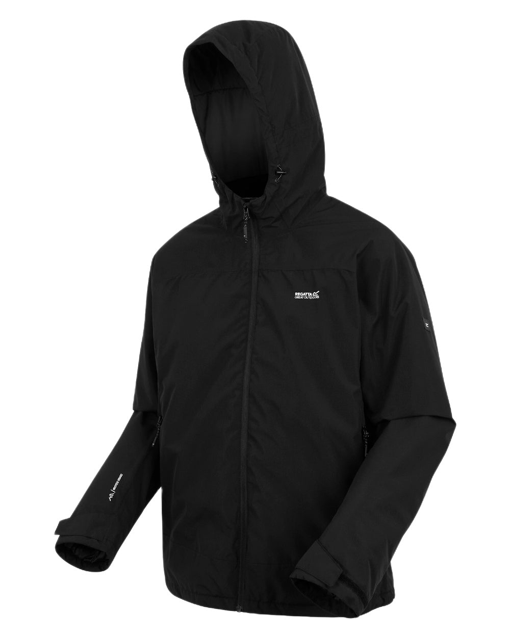 Black Coloured Regatta Mens Caspen Waterproof Insulated Jacket on white background