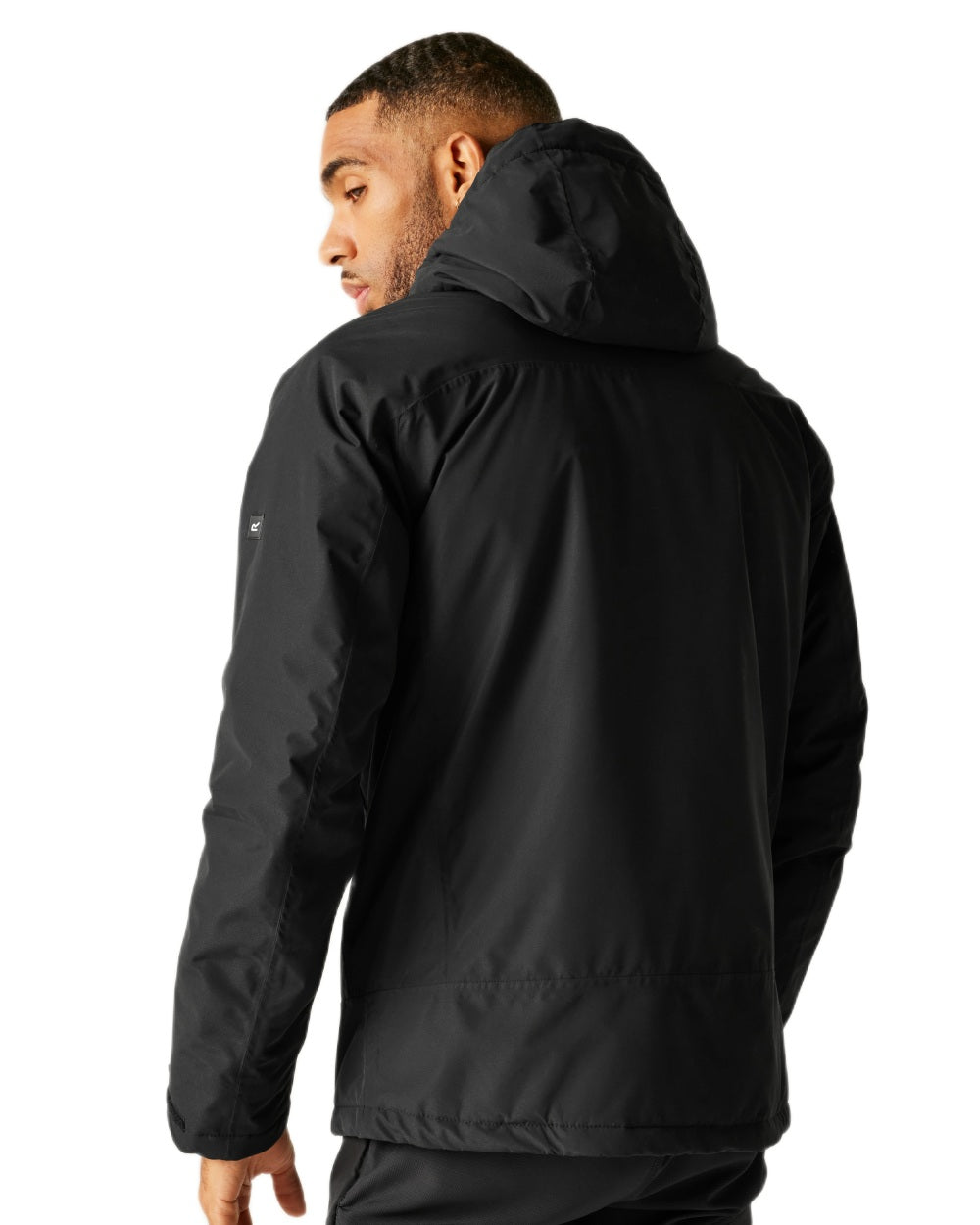 Black Coloured Regatta Mens Caspen Waterproof Insulated Jacket on white background