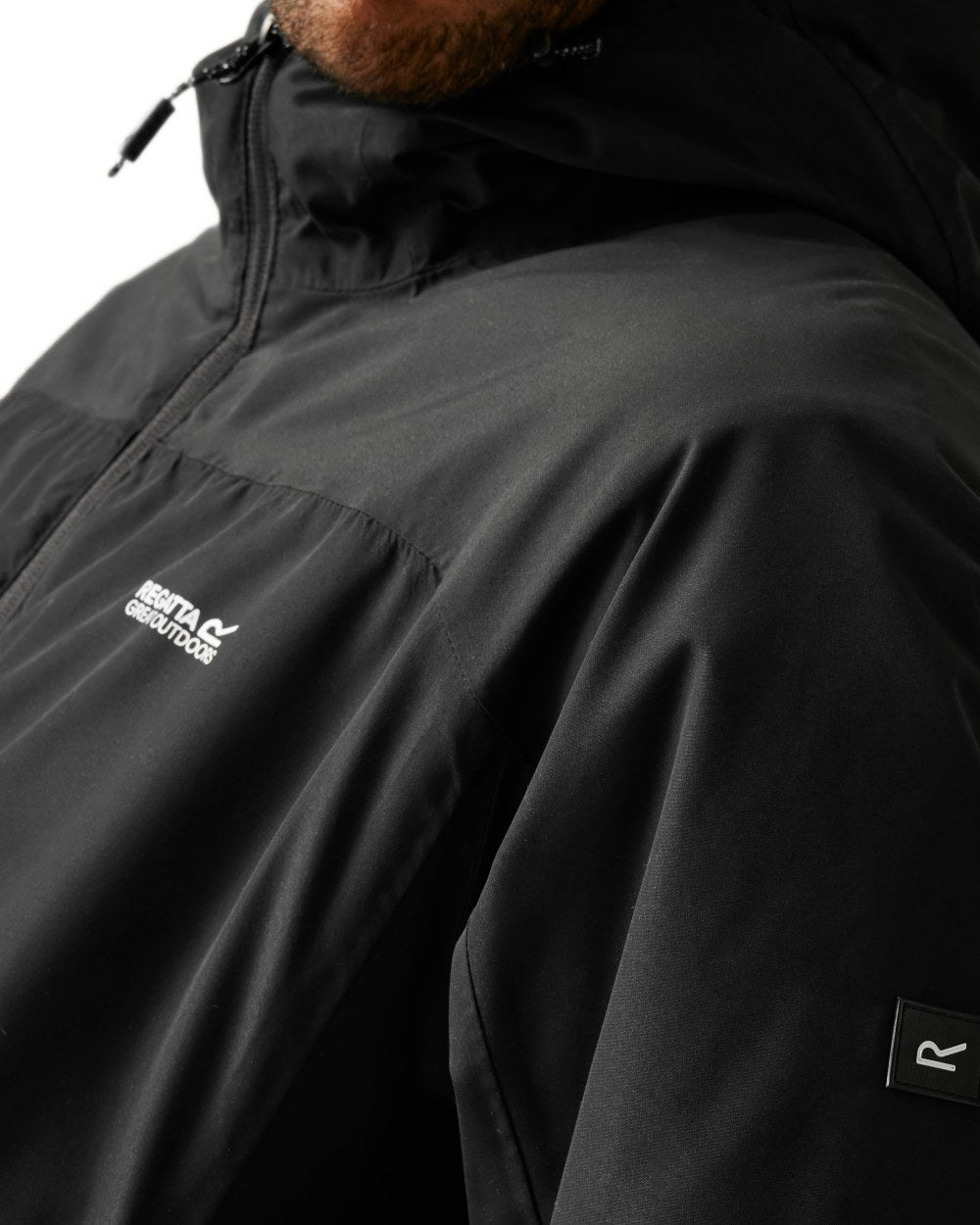 Black Coloured Regatta Mens Caspen Waterproof Insulated Jacket on white background