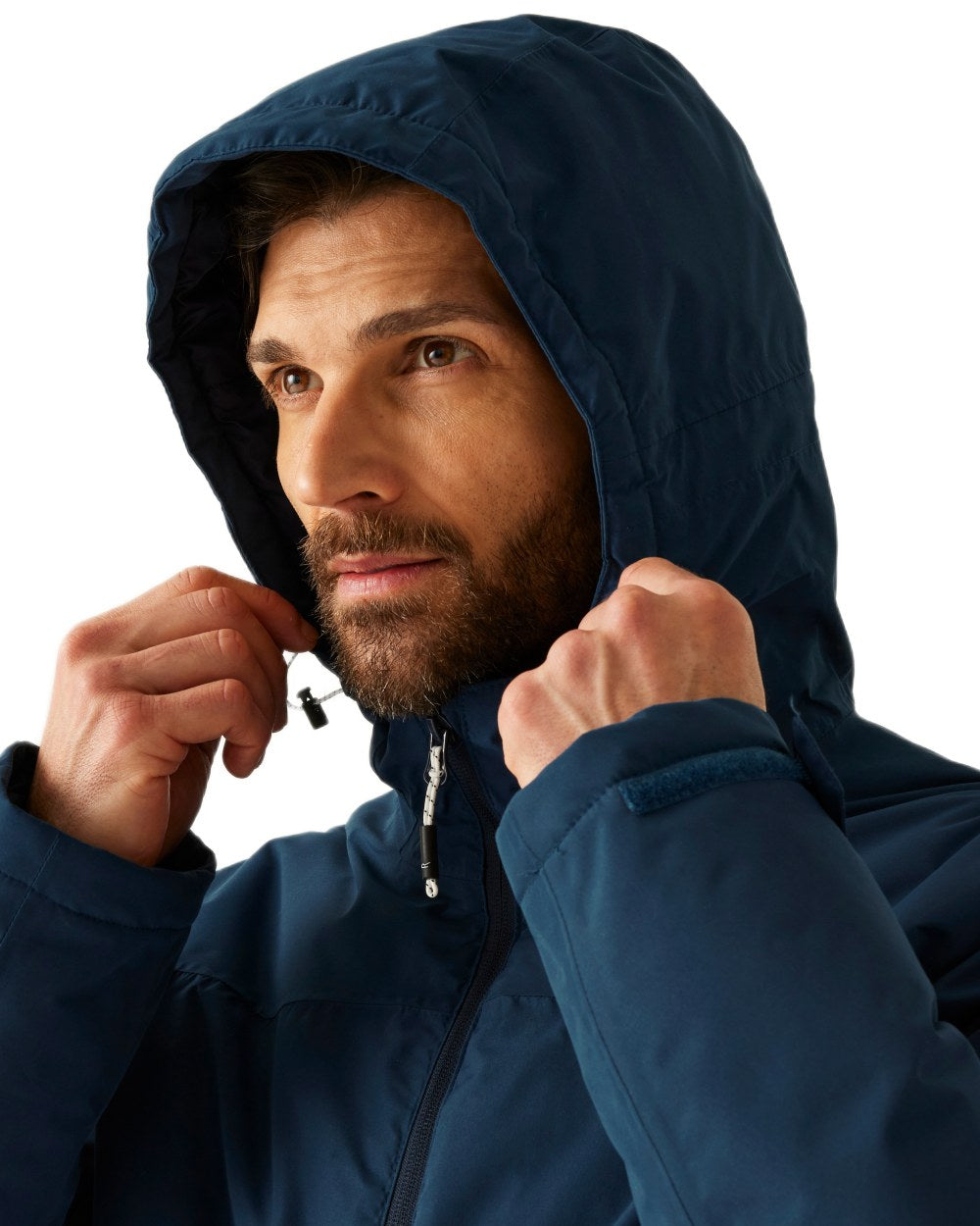 Moon Light Denim Coloured Regatta Mens Caspen Waterproof Insulated Jacket on white background