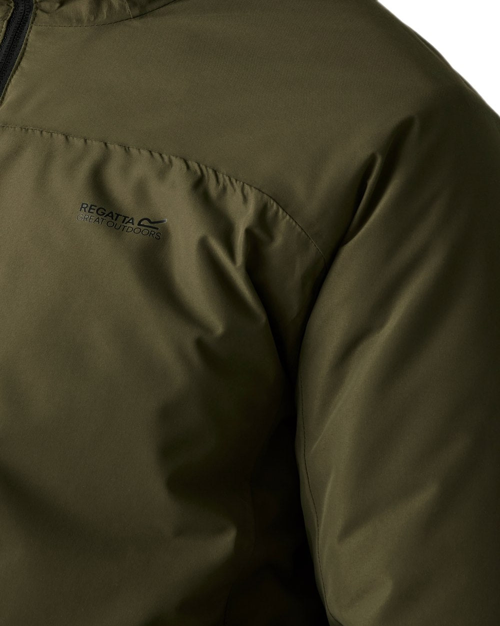 Olive Night Coloured Regatta Mens Caspen Waterproof Insulated Jacket on white background