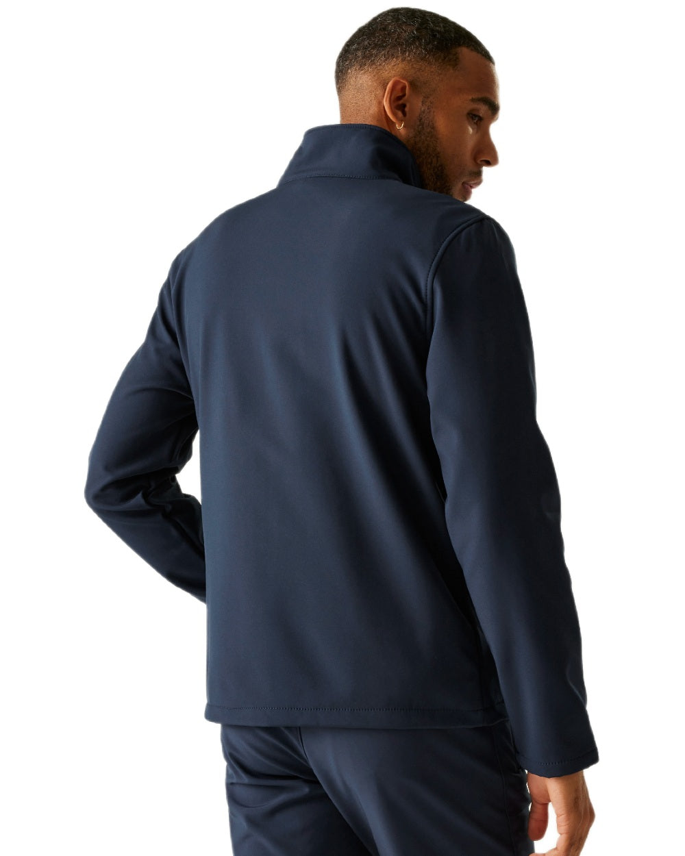Navy Coloured Regatta Mens Cera V Softshell Jacket on white background