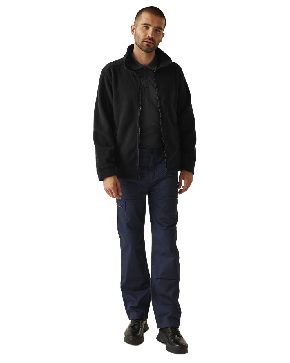 Black coloured Regatta Mens Classic Full Zip Fleece on white background