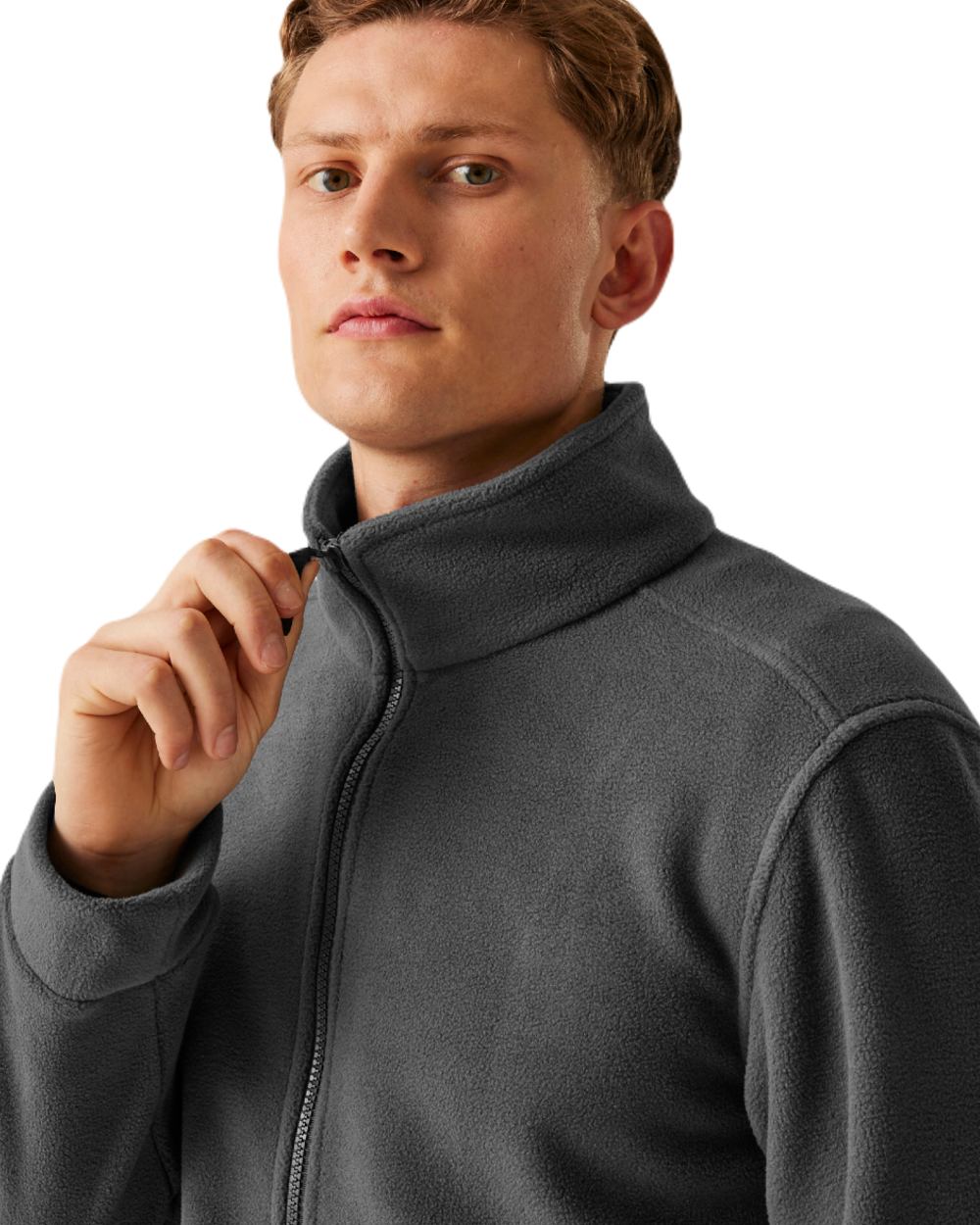 Seal Grey coloured Regatta Mens Classic Full Zip Fleece on white background