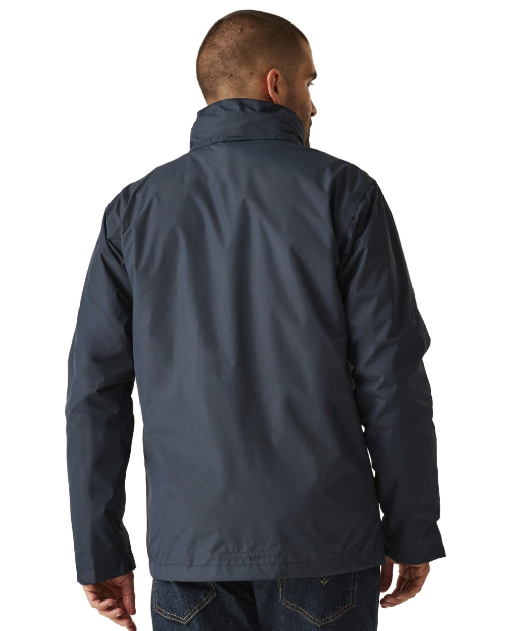 Navy coloured Regatta Mens Classic Waterproof 3 in 1 Jacket on white background