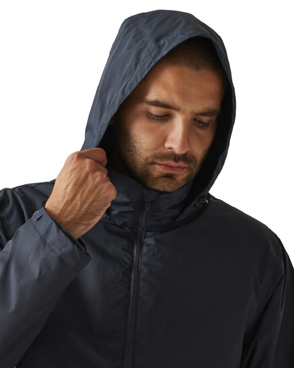 Navy coloured Regatta Mens Classic Waterproof 3 in 1 Jacket on white background