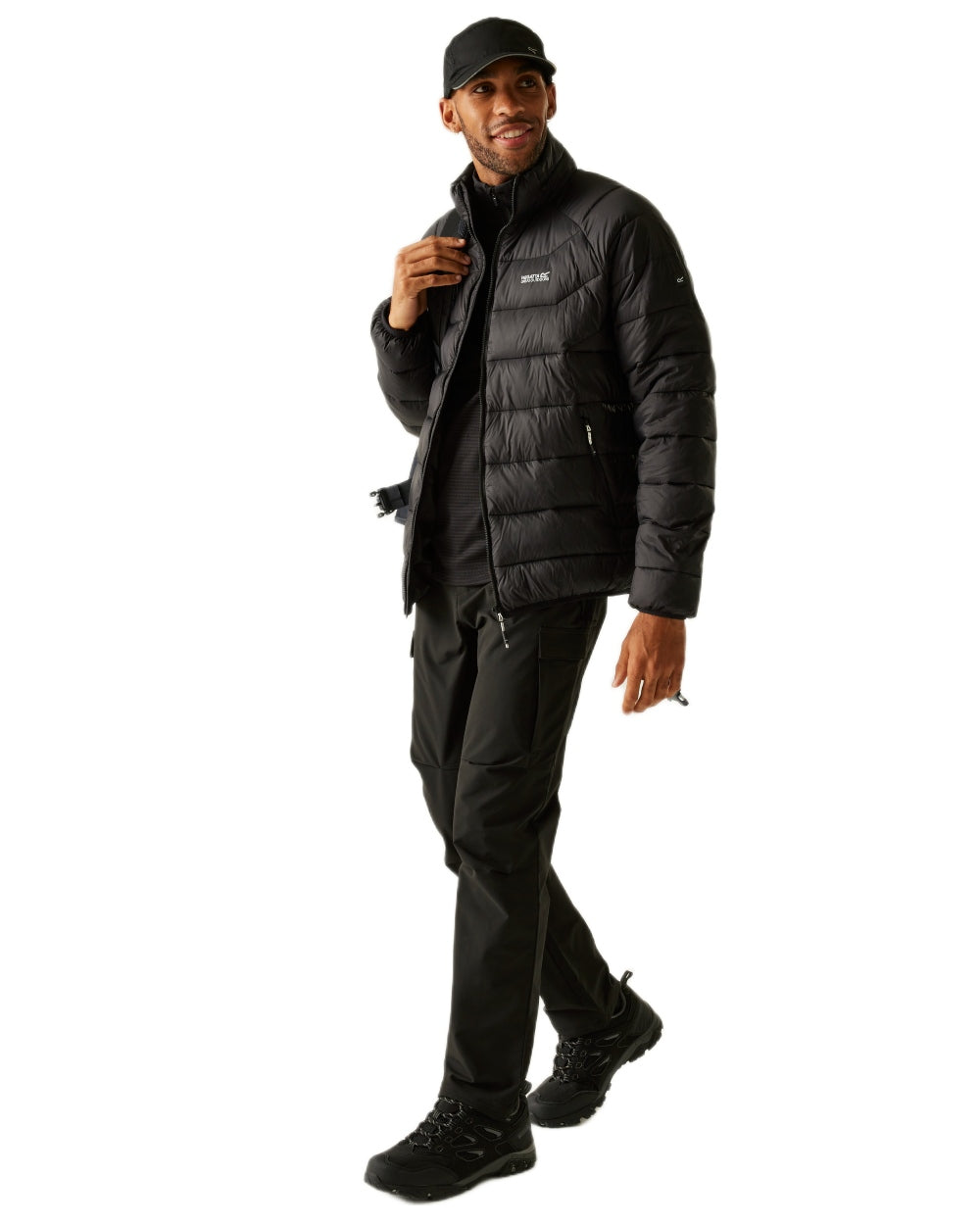 Black Coloured Regatta Mens Dalent Padded Jacket on white background