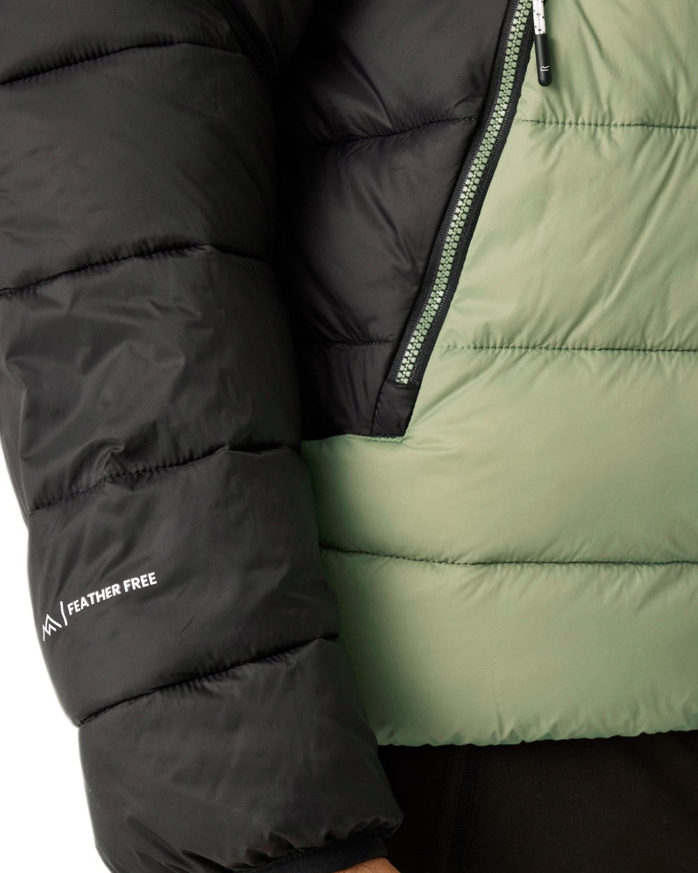 Oil Green Black Coloured Regatta Mens Dalent Padded Jacket on white background