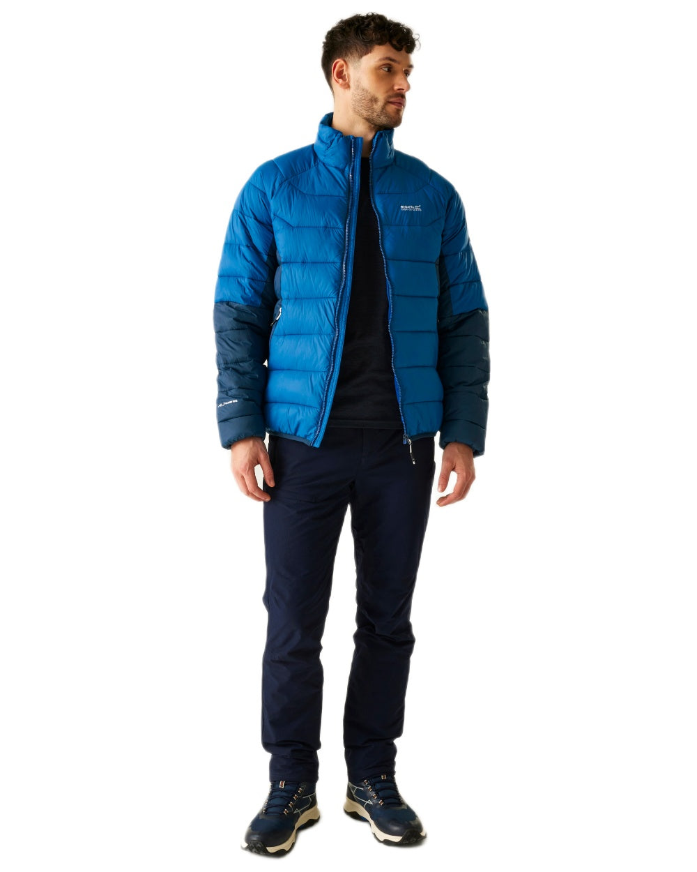 Snorkel Blue Moonlight Denim Coloured Regatta Mens Dalent Padded Jacket on white background