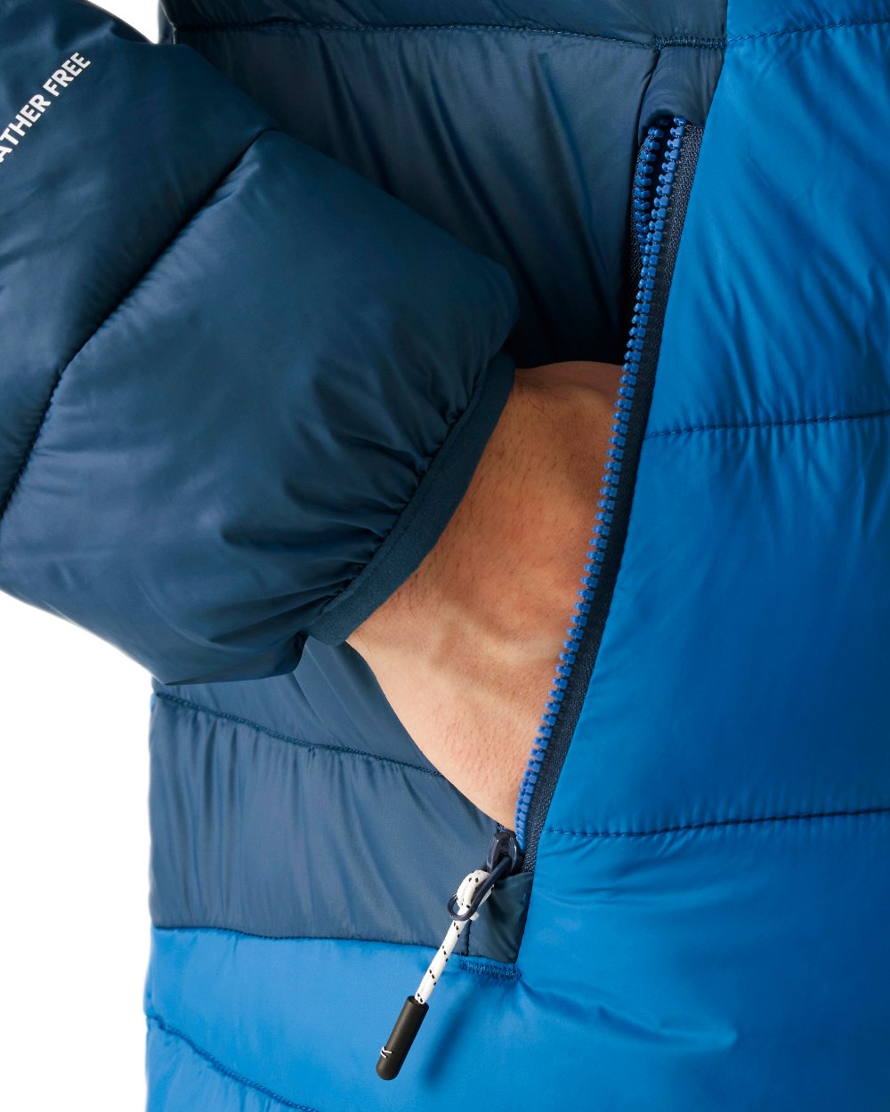 Snorkel Blue Moonlight Denim Coloured Regatta Mens Dalent Padded Jacket on white background