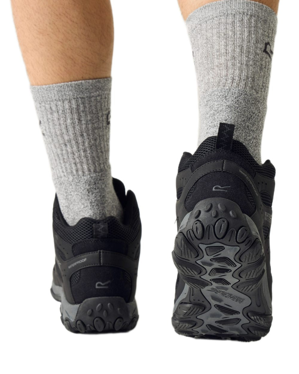 Black Granite Coloured Regatta Mens Edgepoint IV Mid Walking Boots on white background