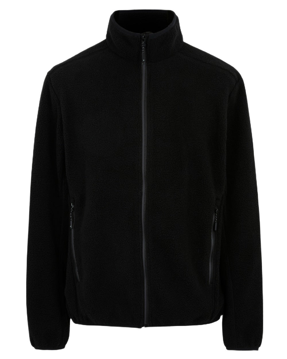 Black Coloured Regatta Mens Elnut Full Zip Fleece Jacket on white background