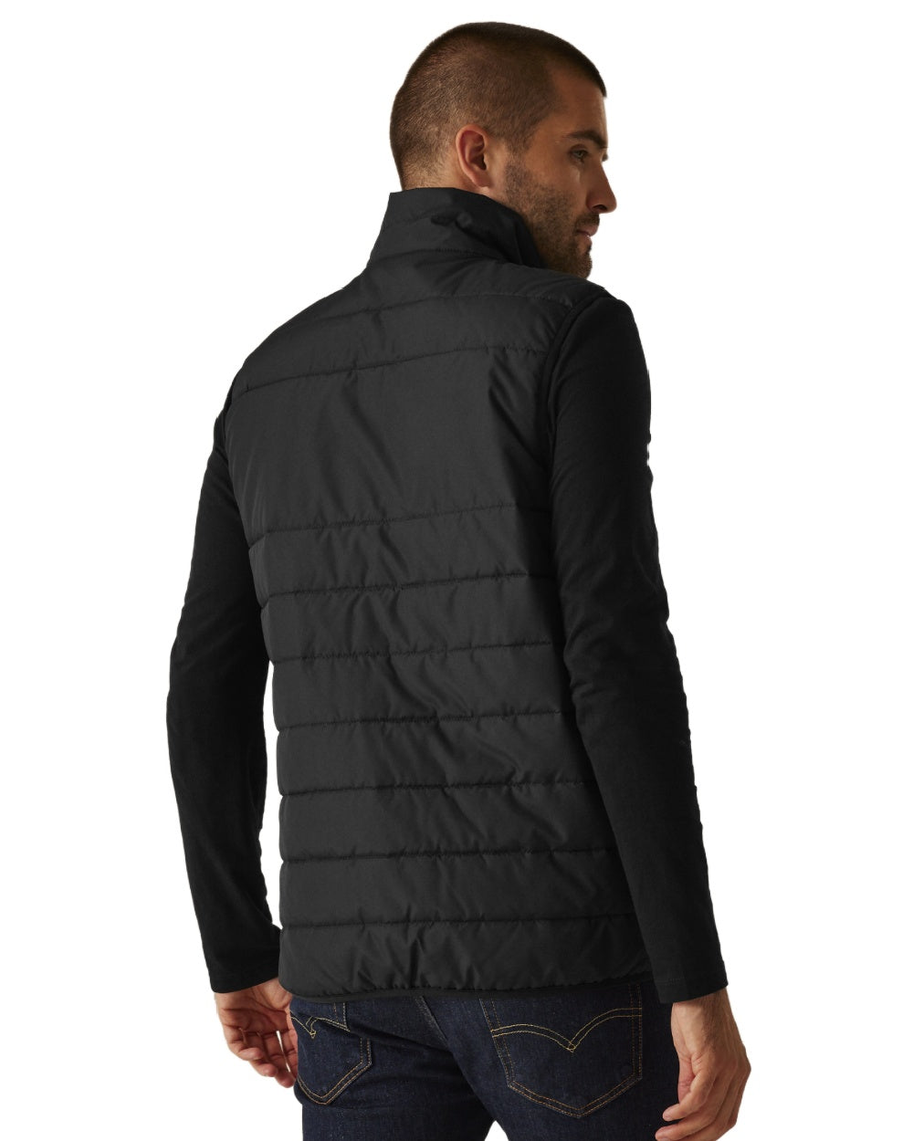 Black coloured Regatta Mens Essential Thermal Bodywarmer on white background
