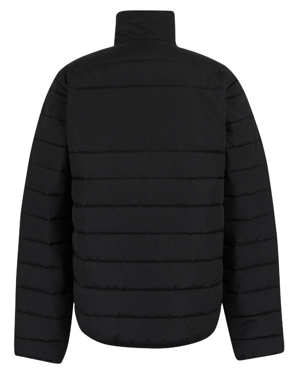 Black coloured Regatta Mens Essential Thermal Jacket on white background