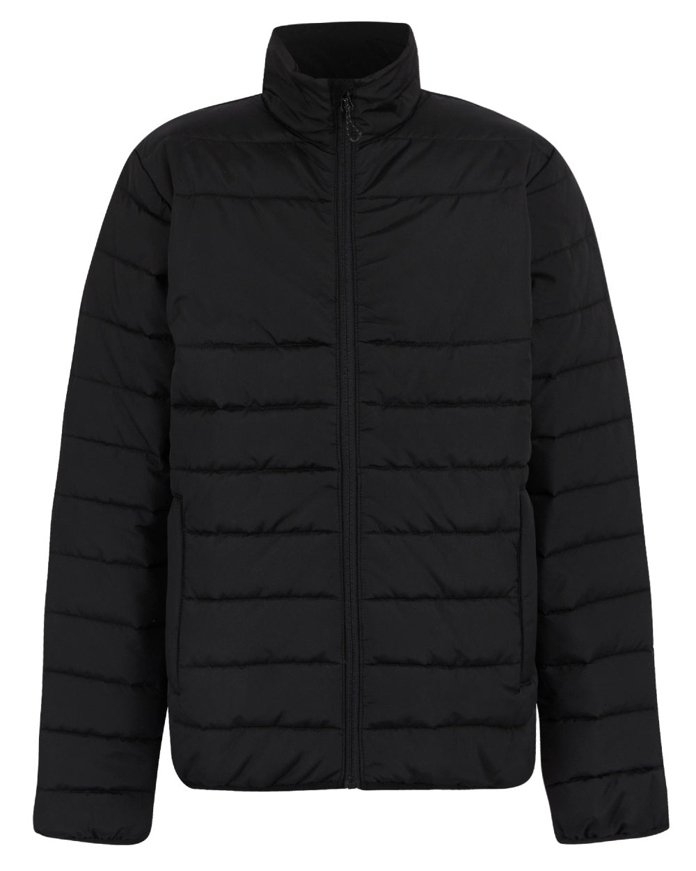 Black coloured Regatta Mens Essential Thermal Jacket on white background