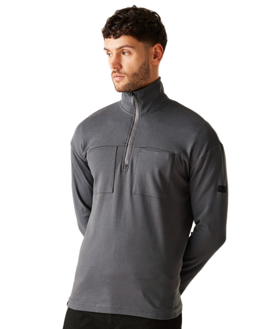 Dark Grey Coloured Regatta Mens Ferdo Fleece Jacket on white background