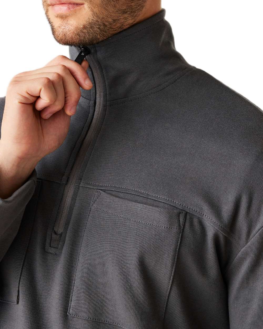 Dark Grey Coloured Regatta Mens Ferdo Fleece Jacket on white background