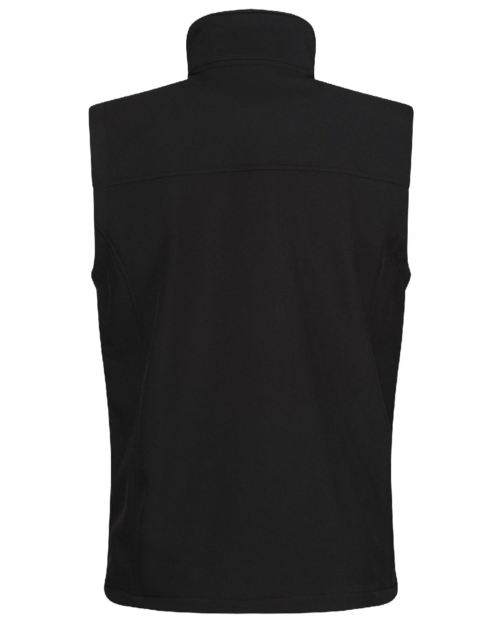 All Black coloured Regatta Mens Flux Softshell Bodywarmer on white background