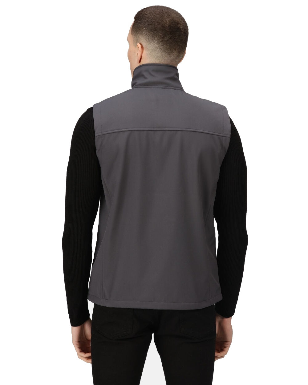 Seal Grey coloured Regatta Mens Flux Softshell Bodywarmer on white background