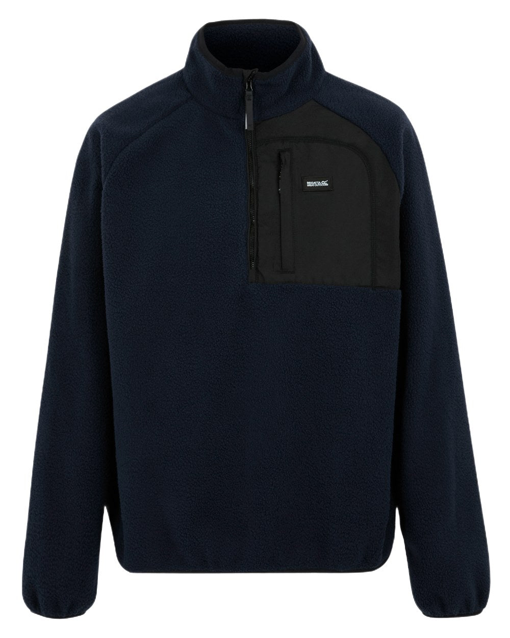 Navy Coloured Regatta Mens Frankie Borg Half Zip Fleece Jacket on white background