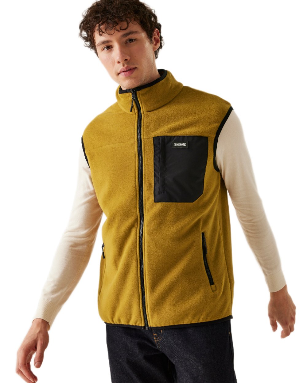 Cumin Coloured Regatta Mens Frankie Fleece Gilet on white background