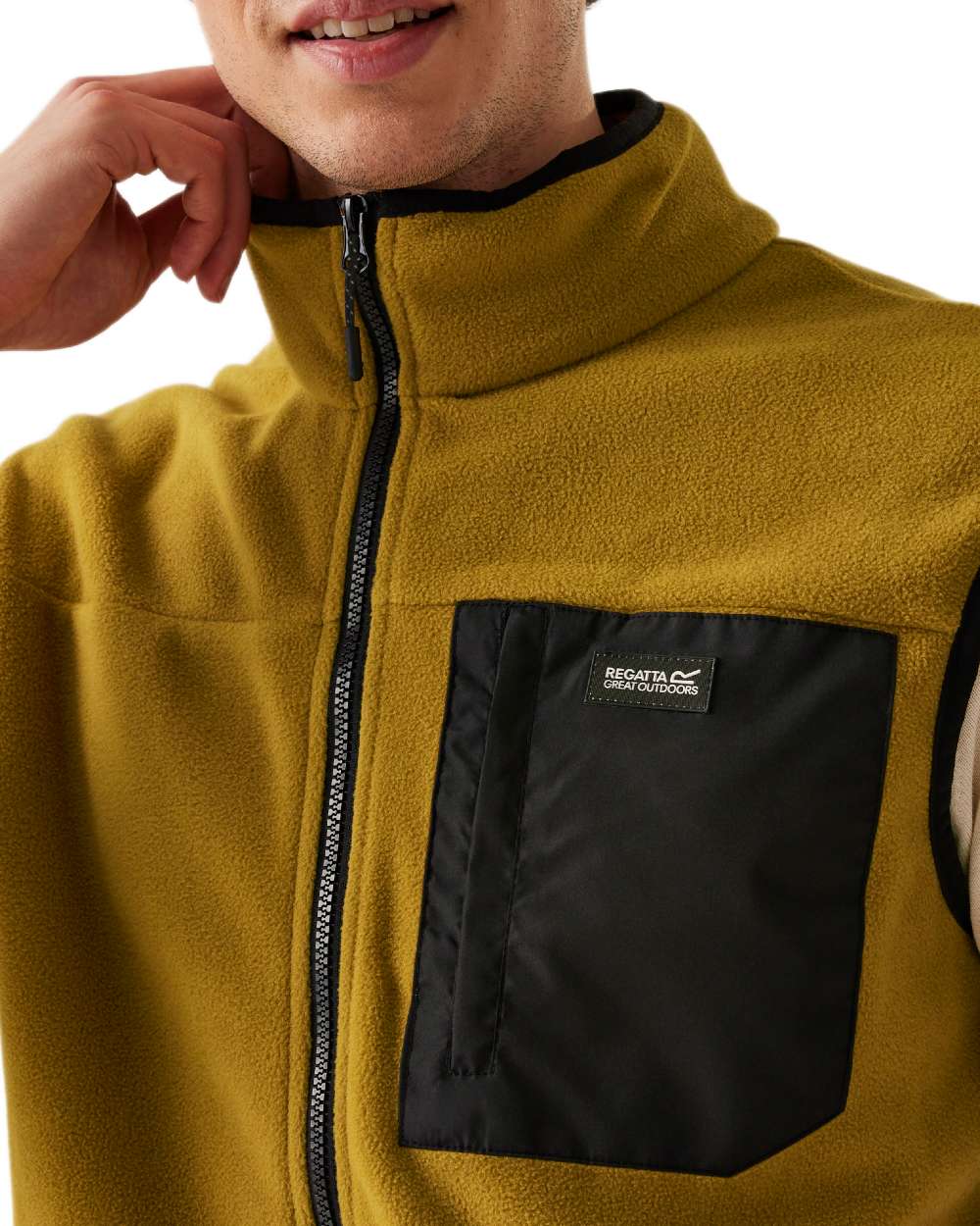 Cumin Coloured Regatta Mens Frankie Fleece Gilet on white background