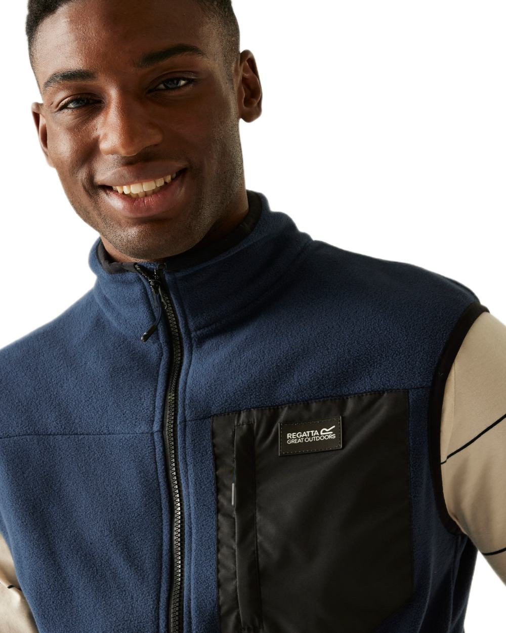 Navy Coloured Regatta Mens Frankie Fleece Gilet on white background