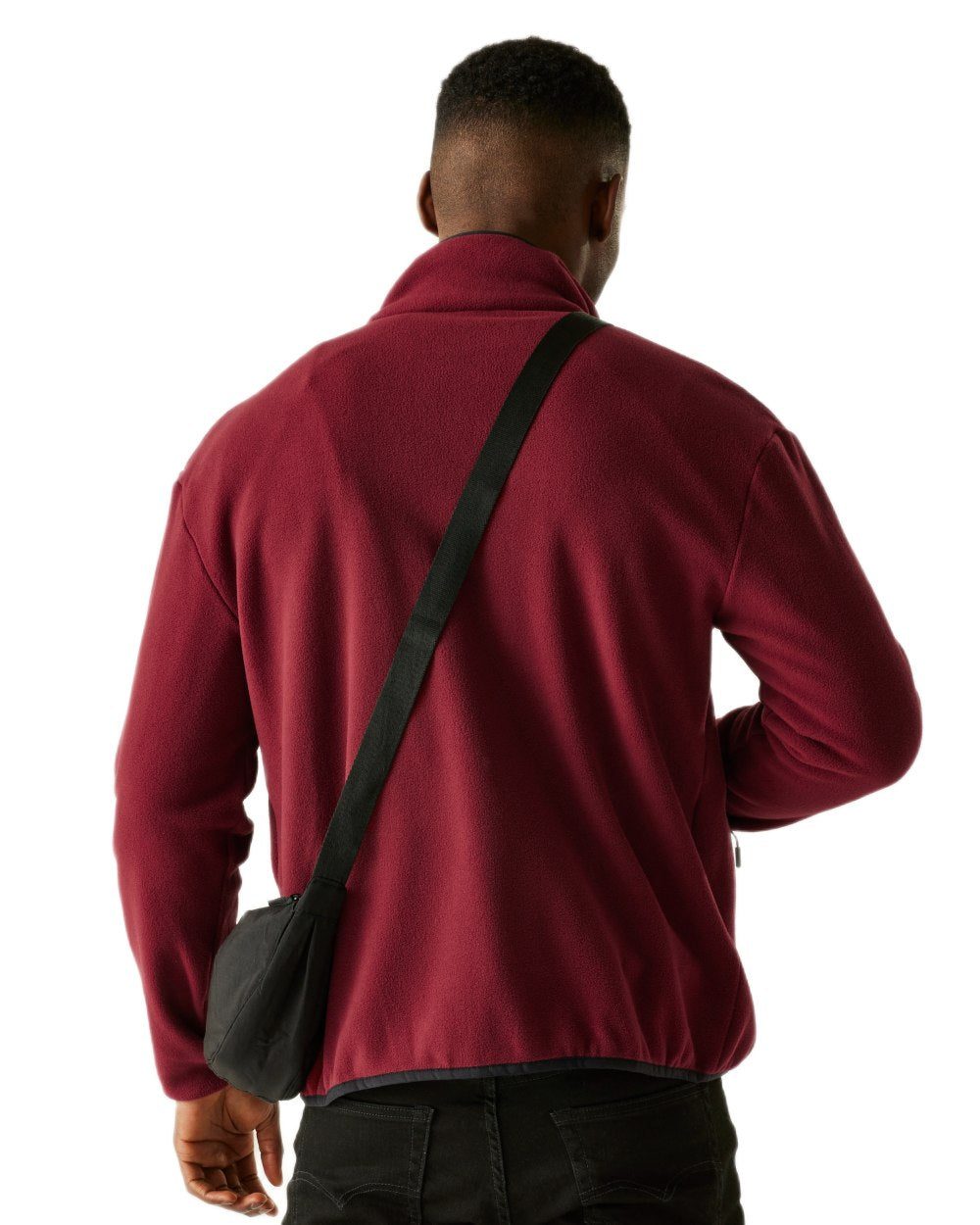Dark Maroon Coloured Regatta Mens Frankie Full Zip Fleece Jacket on white background