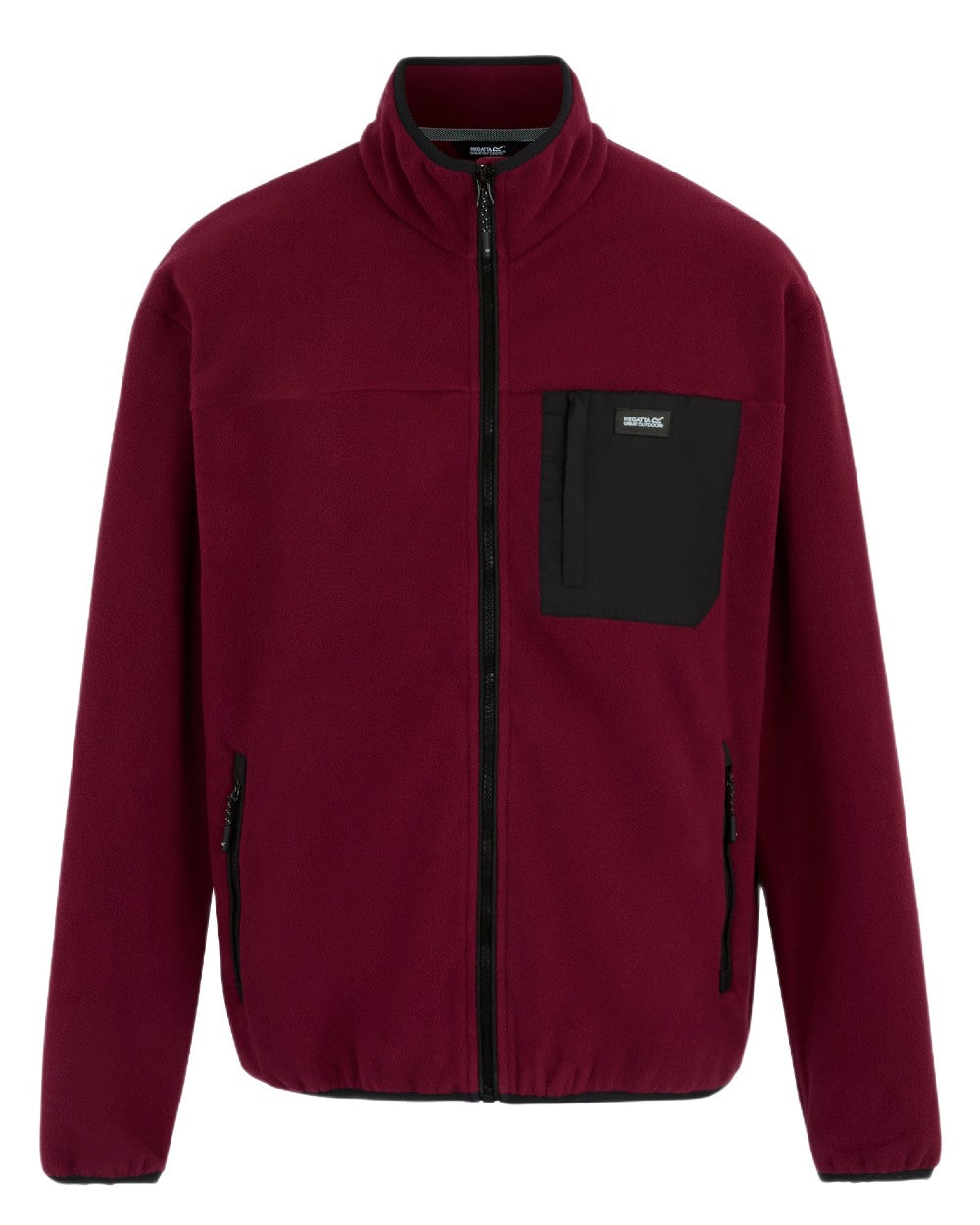 Dark Maroon Coloured Regatta Mens Frankie Full Zip Fleece Jacket on white background