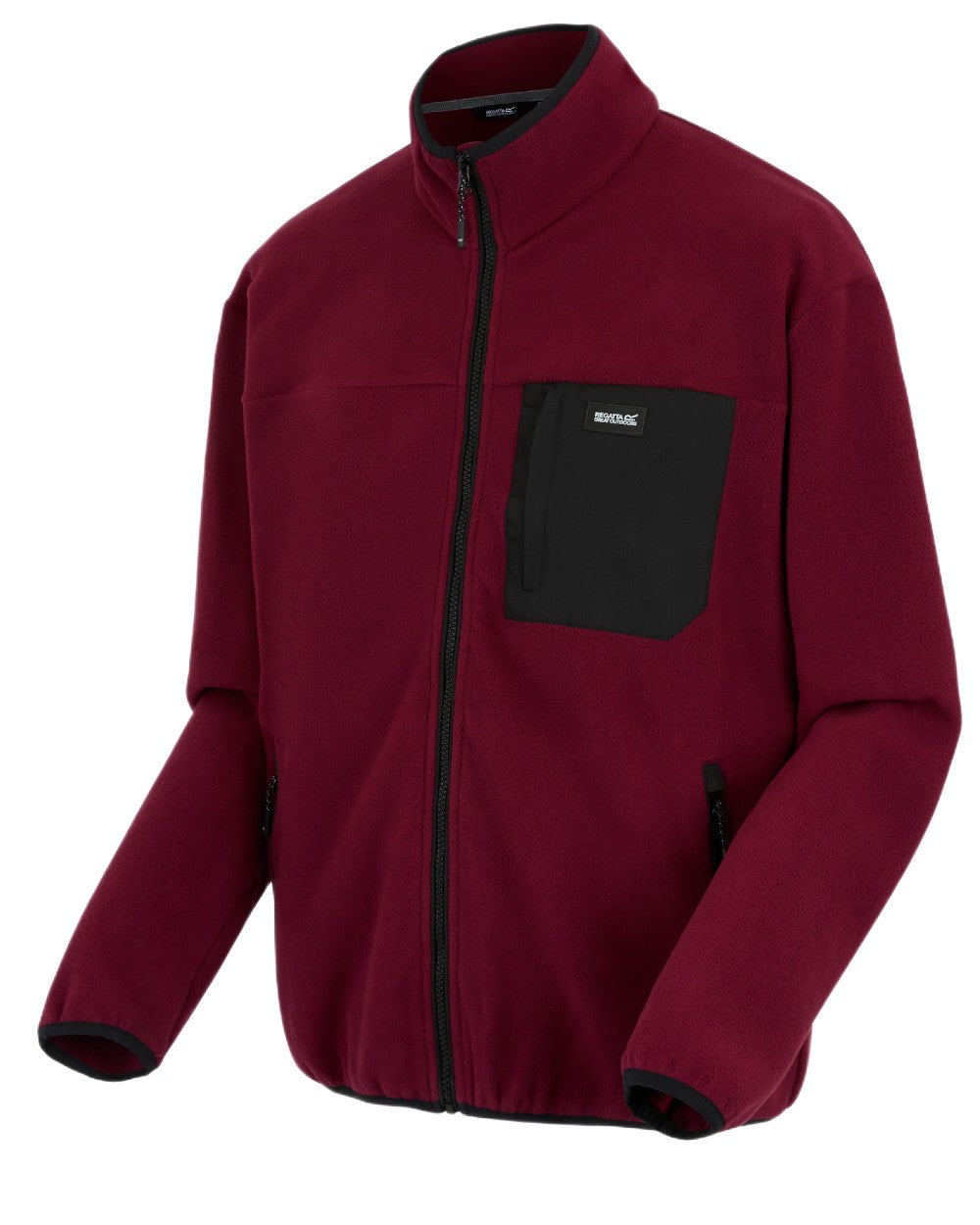 Dark Maroon Coloured Regatta Mens Frankie Full Zip Fleece Jacket on white background