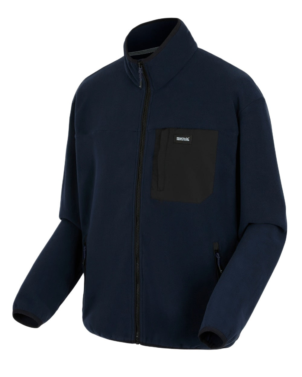Navy Coloured Regatta Mens Frankie Full Zip Fleece Jacket on white background