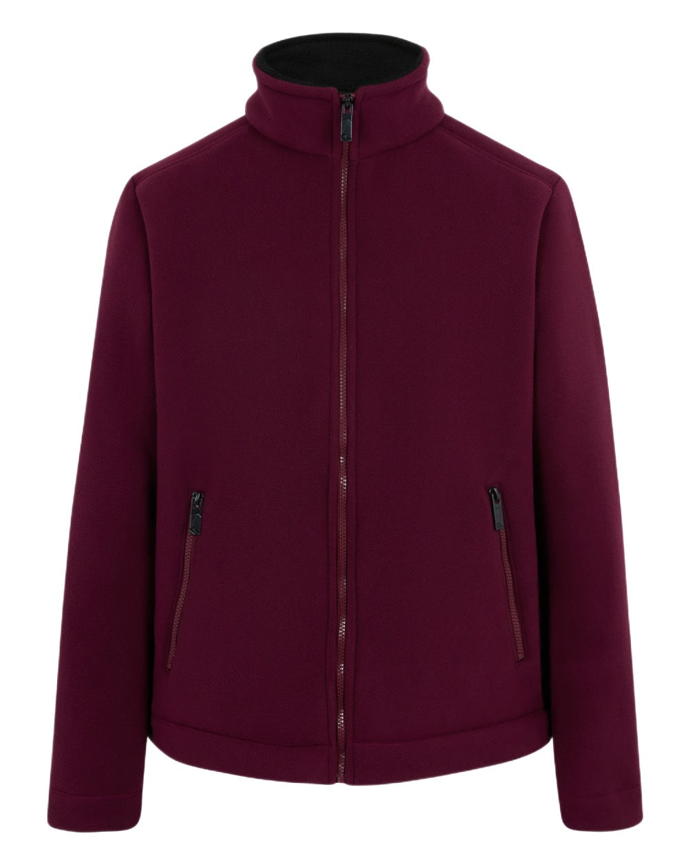Dark Maroon Black Coloured Regatta Mens Garrian II Full Zip Fleece Jacket on white background