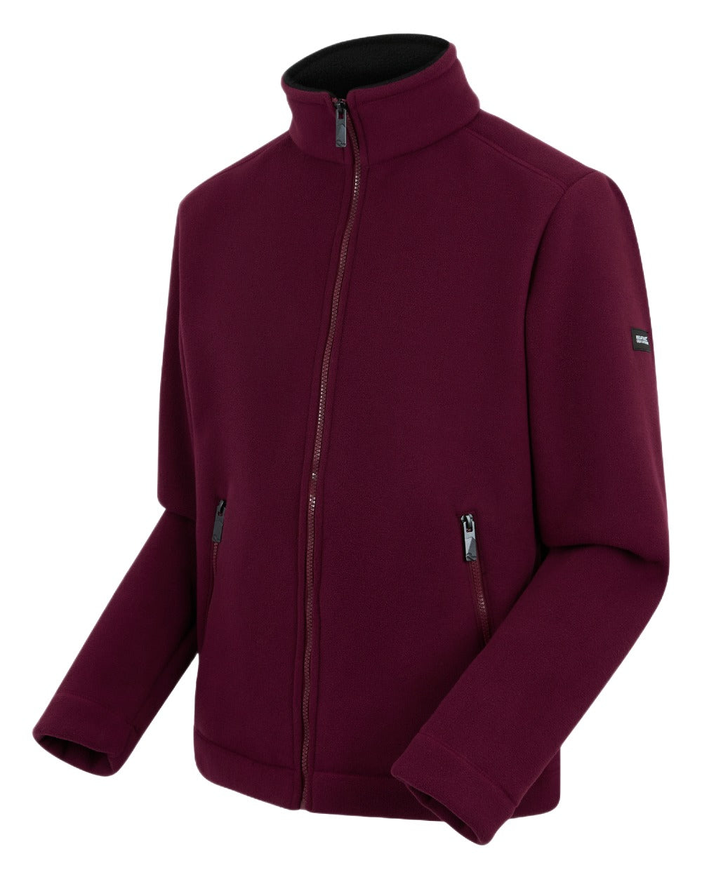 Dark Maroon Black Coloured Regatta Mens Garrian II Full Zip Fleece Jacket on white background