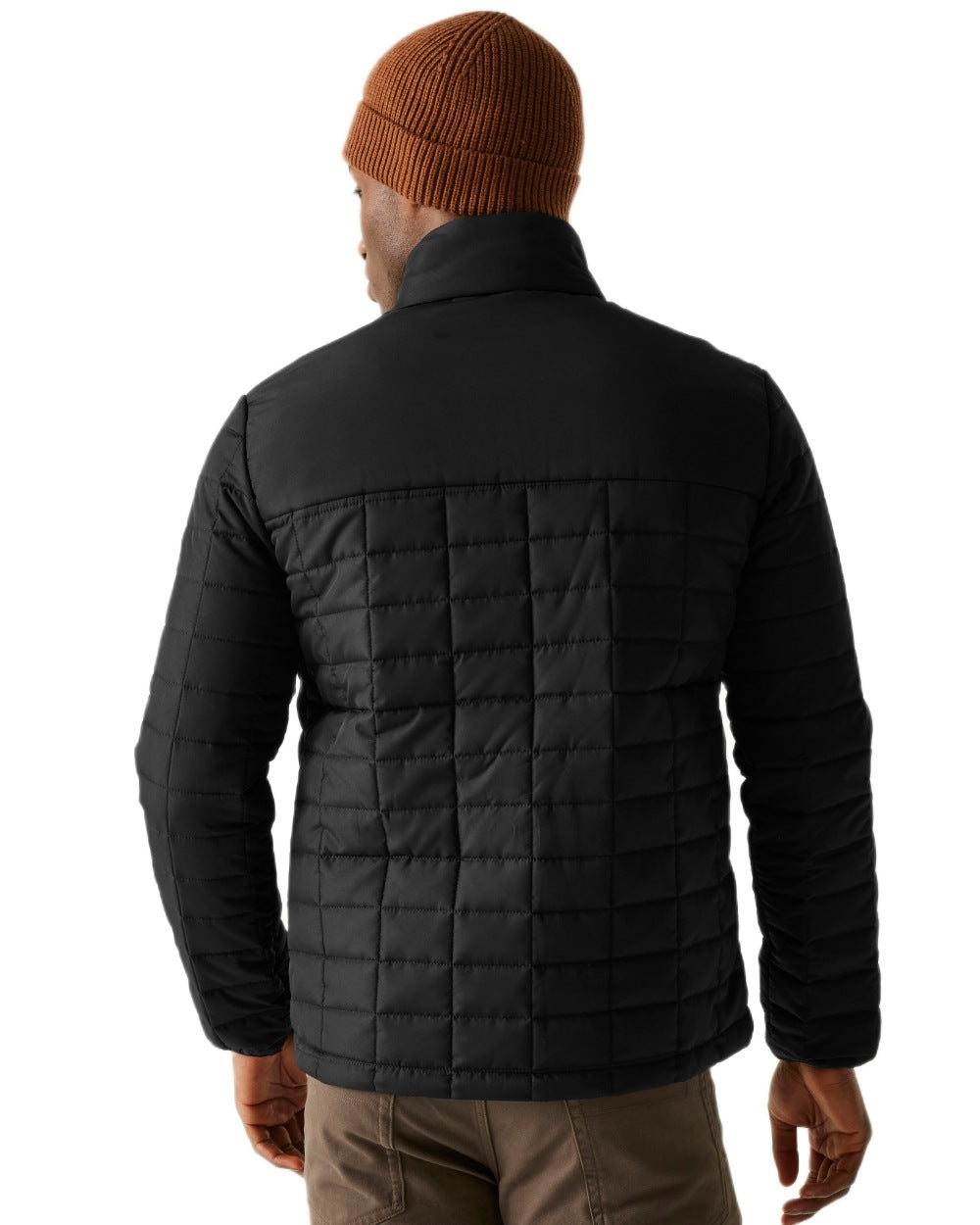 Black Coloured Regatta Mens Haire Padded Jacket on white background