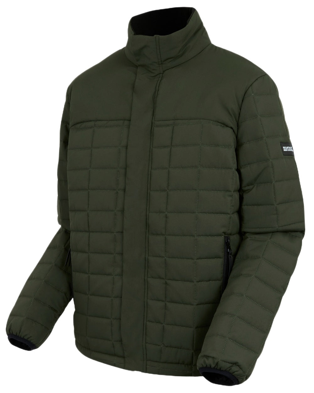 Dark Khaki Black Coloured Regatta Mens Haire Padded Jacket on white background