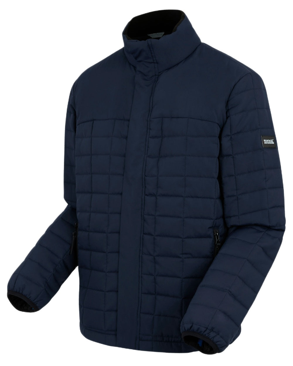 Navy Black Coloured Regatta Mens Haire Padded Jacket on white background