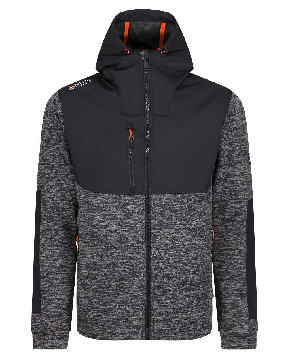 Ash Marl Black coloured Regatta Mens Heist Hybrid Jacket on white background
