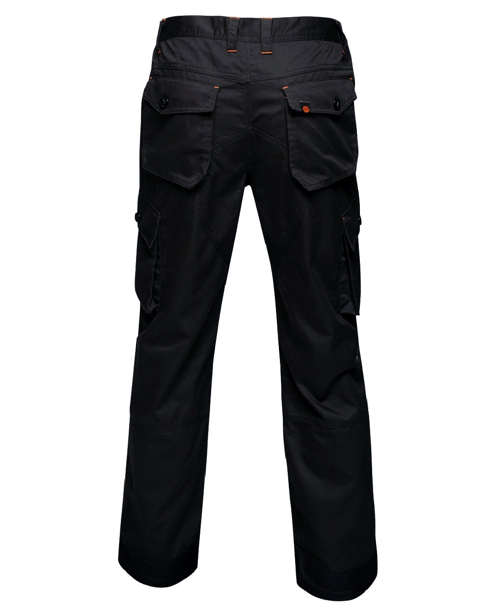 Black coloured Regatta Mens Heroic Worker Trousers on white background