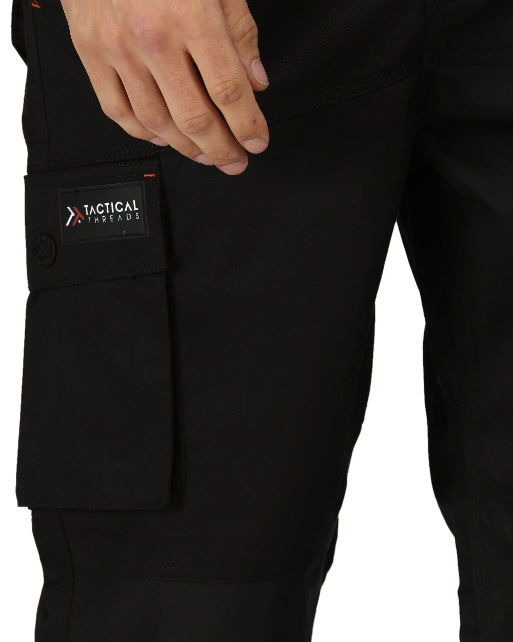 Black coloured Regatta Mens Heroic Worker Trousers on white background