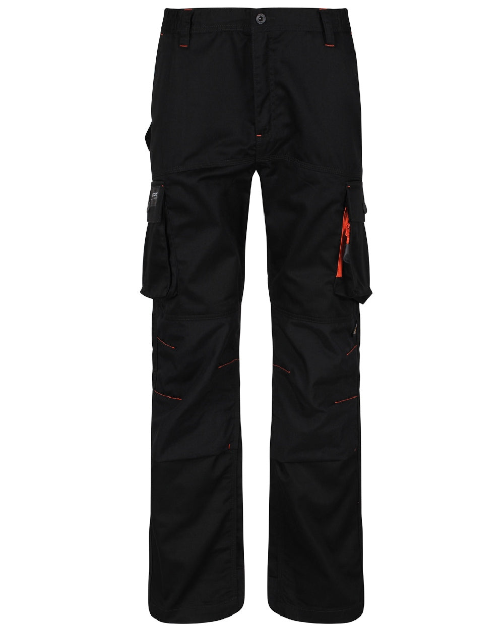 Black coloured Regatta Mens Heroic Worker Trousers on white background