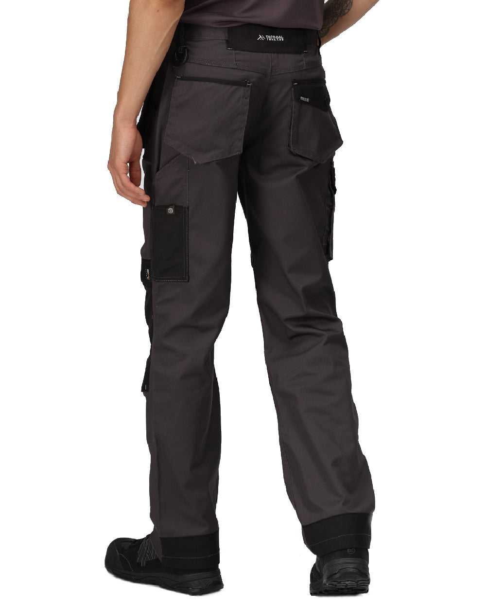 Iron coloured Regatta Mens Incursion Work Trousers on white background