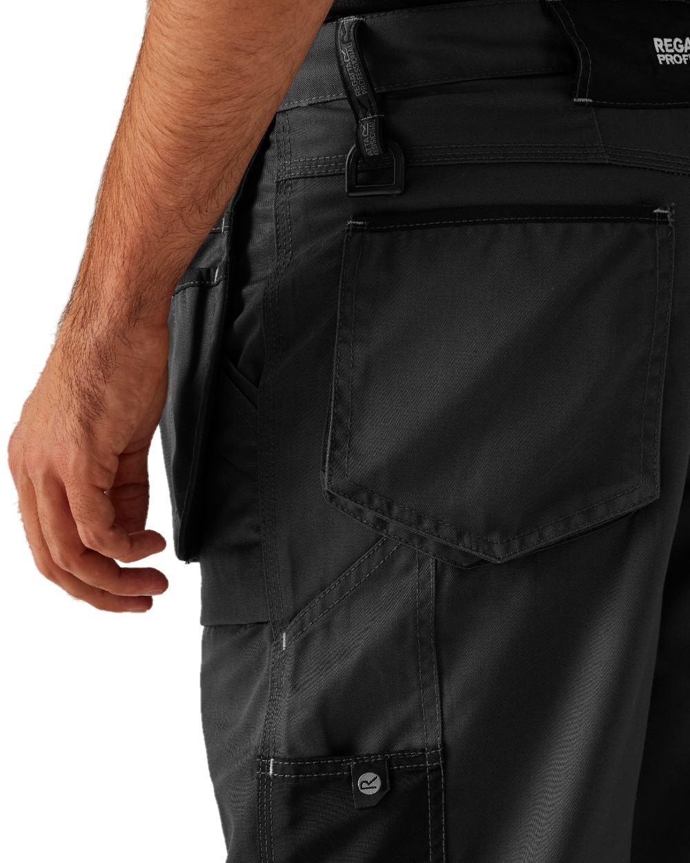 Iron coloured Regatta Mens Incursion Work Trousers on white background