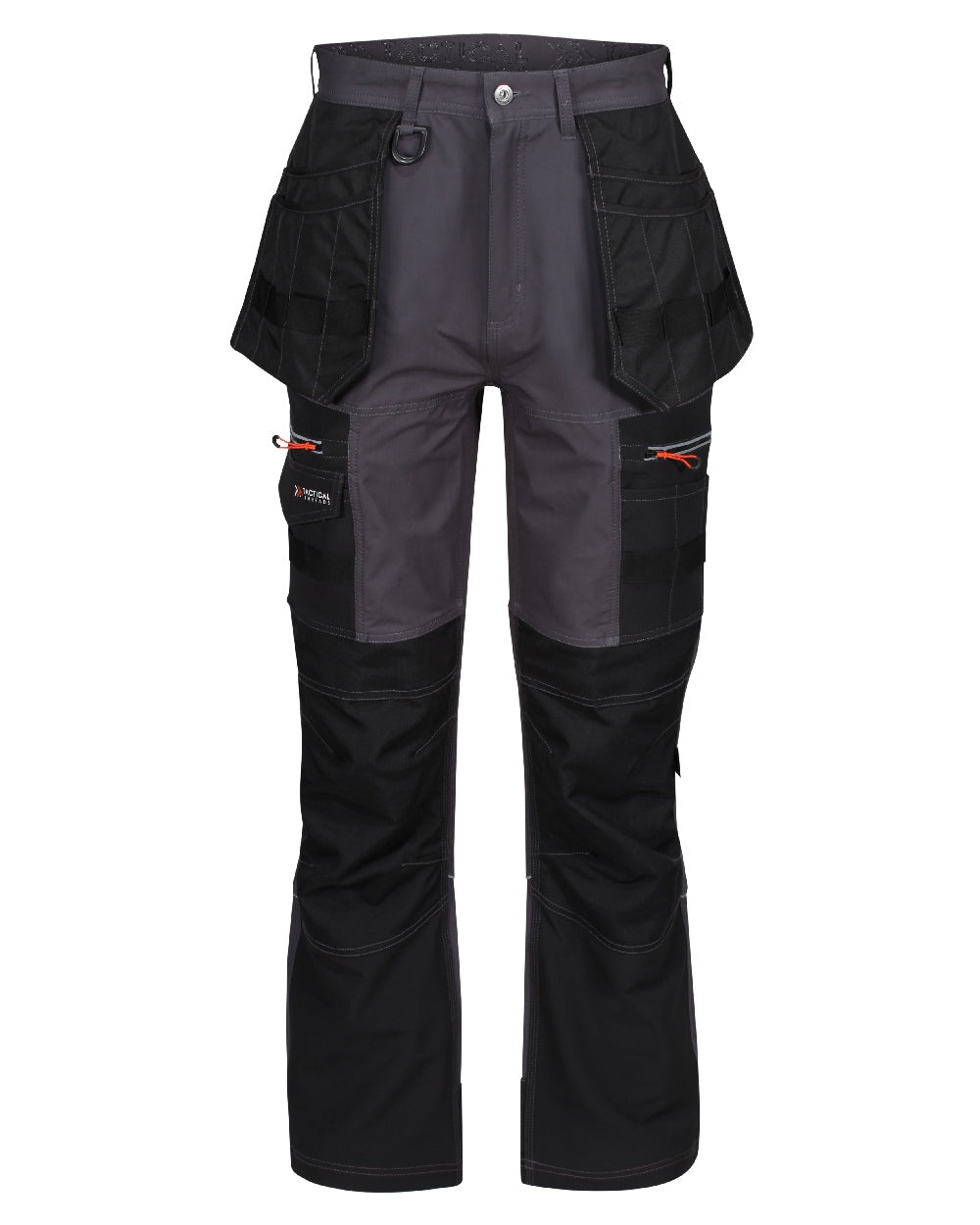 Iron Black coloured Regatta Mens Infiltrate Softshell Stretch Trousers on white background