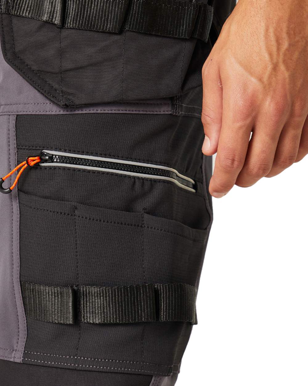 Iron Black coloured Regatta Mens Infiltrate Softshell Stretch Trousers on white background
