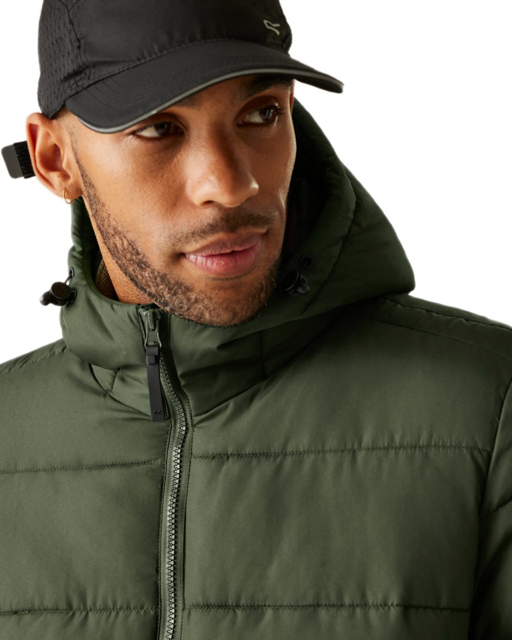 Dark Khaki Coloured Regatta Mens Lakiver Padded Jacket on white background