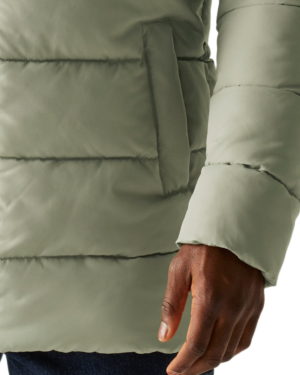 Golden Sand Coloured Regatta Mens Lakiver Padded Jacket on white background