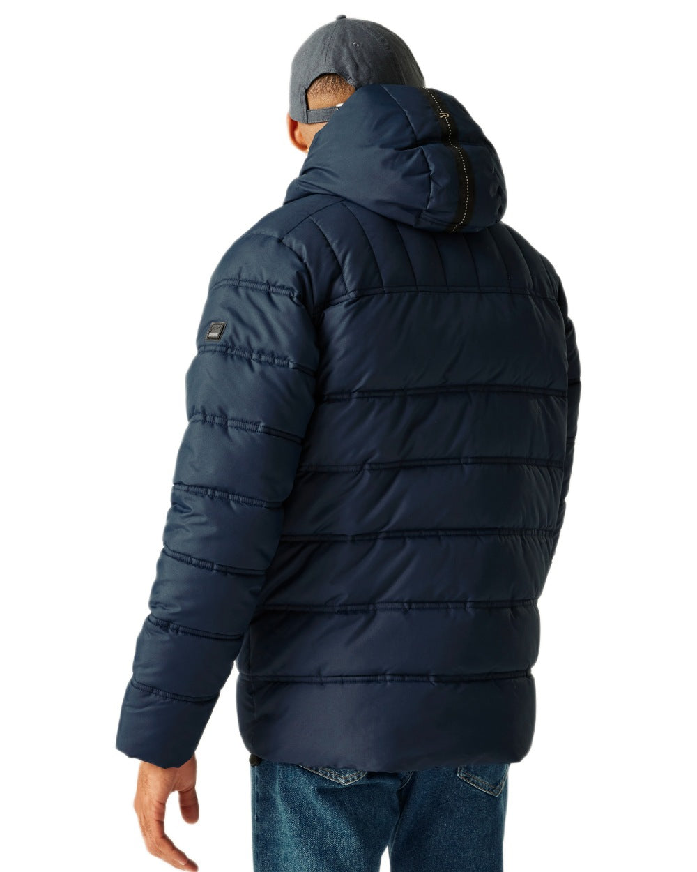 Navy Spring Lake Coloured Regatta Mens Leeshaw Padded Jacket on white background