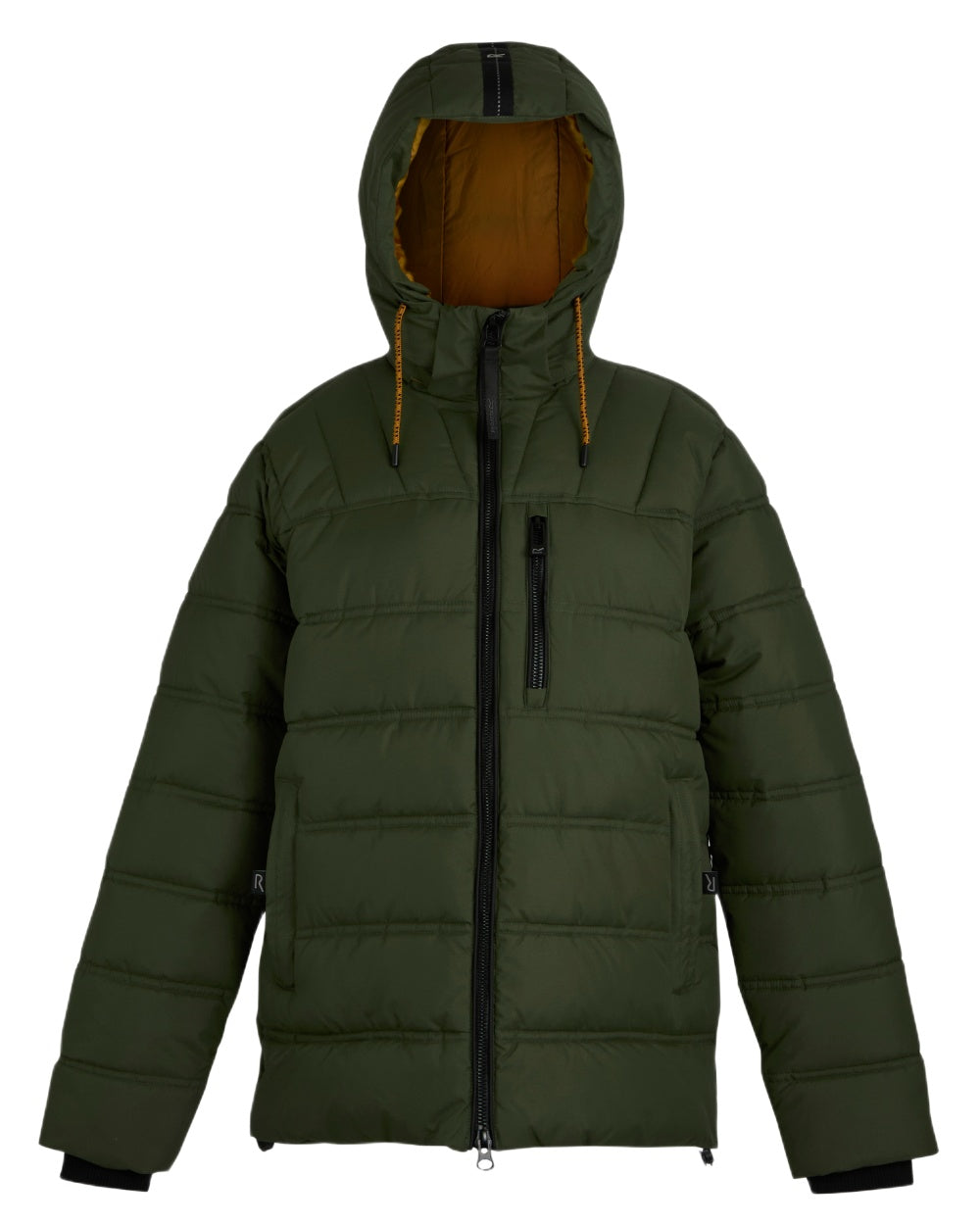 Olive Night Pumpkin Spice Coloured Regatta Mens Leeshaw Padded Jacket on white background