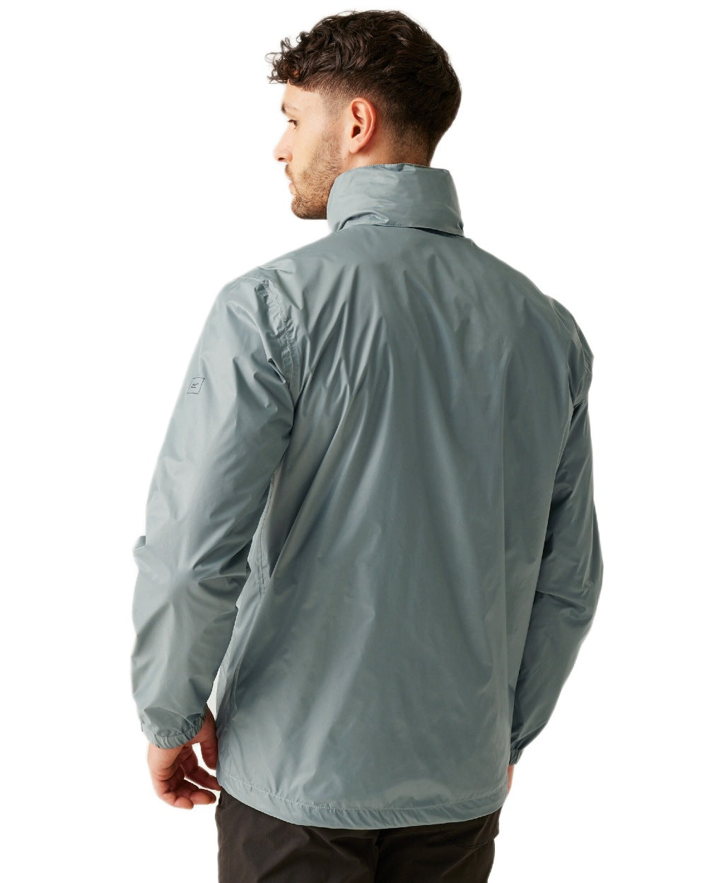 Glacier Coloured Regatta Mens Lyle IV Waterproof Packaway Jacket on white background
