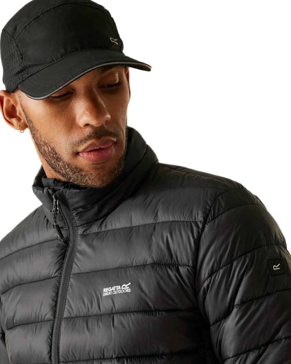 Ash Coloured Regatta Mens Marizion Padded Jacket on white background